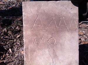 New (to us) headstone found during 2013 cleanup